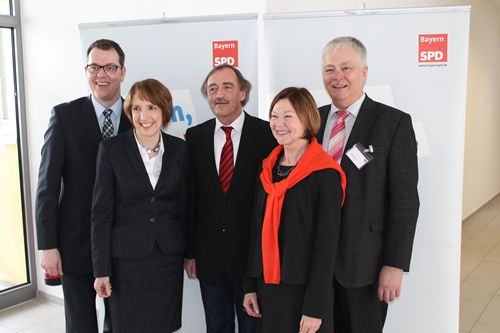 Das Spitzenteam für die Landtagswahl: Rainer Hummel, Annette Karl, Franz Schindler, Margit Wild, Reinhold Strobl (v.l.)