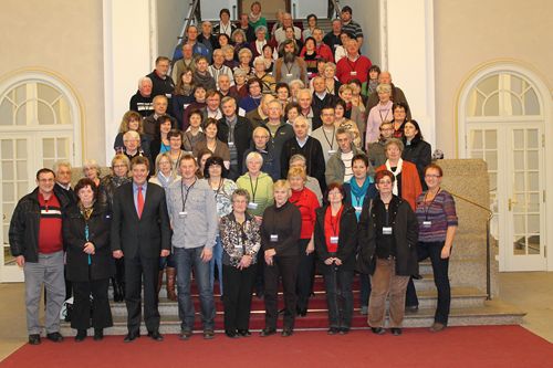 Foyer im Landtag mit der Besuchergruppe