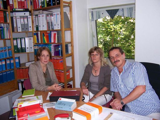 Landtagskandidatin Annette Karl mit Karlheinz Winter und Petra Graf von Ver.di
